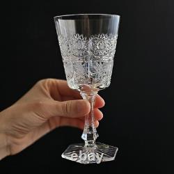 Bohemian Czech 6 oz Crystal Wine Glass 180 ml Hand Cut Queen Lace, Set of 6