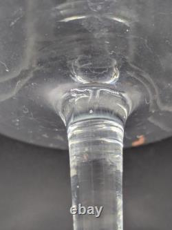 Bohemian Czech Crystal Wine Glass Set Of 4 Iris Pattern, Hand-blown & Hand Engrav