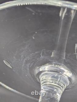 Bohemian Czech Crystal Wine Glass Set Of 4 Iris Pattern, Hand-blown & Hand Engrav