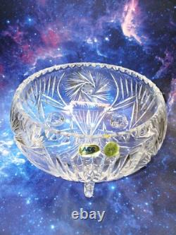 Bohemian Czech Cut Crystal Queen Lace 10 8 oz Wine Glasses (LOT DISCOUNT)