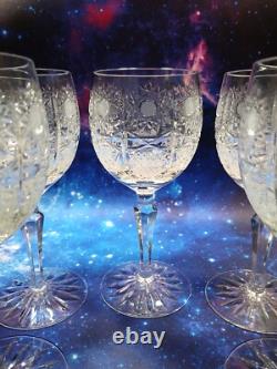 Bohemian Czech Cut Crystal Queen Lace 10 8 oz Wine Glasses (LOT DISCOUNT)