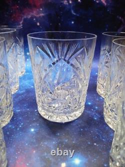 Bohemian Czech Cut Crystal Queen Lace 10 8 oz Wine Glasses (LOT DISCOUNT)