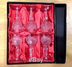 Bohemian Czech crystal Set of 6 wine glasses