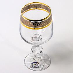 Bohemian Glass Wine Glasses Set of 6 Authentic Czech Crystal Original