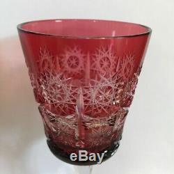 Bohemian Vintage Cut-to-Clear Wineglasses-Bonanza of 15 and a Rainbow of Color