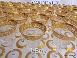 Bordeaux glasses in crystal Saint Louis Thistle Gold model PERFECT 5.6 inch