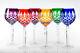 Box of 6 Hand Cut 24% Lead WINE Crystal Glasses 220ml NEW COLOR COLLECTION