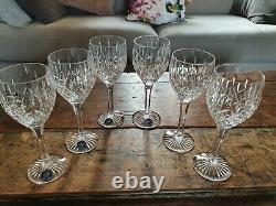 Boxed Set of 6 STUART Crystal SHAFTESBURY Claret Wine Glasses 7