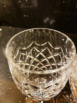 Brilliant Waterford Ireland Cut Crystal Powerscourt Wine Glasses Set of 6 Gothic
