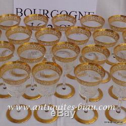 Burgundy glasses in crystal Saint Louis Thistle Gold model PERFECT 6.4 inch