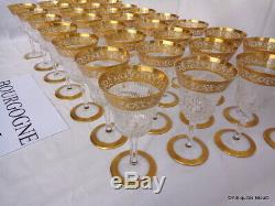 Burgundy glasses in crystal Saint Louis Thistle Gold model PERFECT 6.4 inch