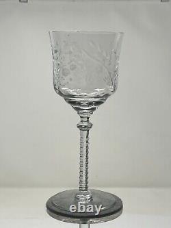 Burleigh Wine Glasses Cut and Etched by Rock Sharpe Set Of 9