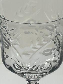Burleigh Wine Glasses Cut and Etched by Rock Sharpe Set Of 9