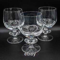 CHIPS Lalique France Crystal Bordeaux Wine Glass Set of 3- 5 1/4H FREE USA SHIP