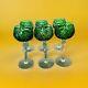 CRYSTAL WINE GLASSES/CUT TO CLEAR/GREEN/VALSAINT LAMBERT, BOHEMIAN 6 Pieces