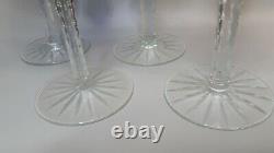 CS/4 Bohemian Crystal Cut to Clear Grapes Star Flower 4 Color Hock Wine Glasses