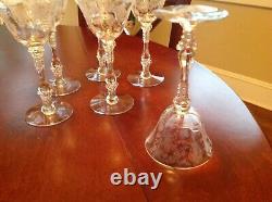 Cambridge Rose Point Liquor/Cocktail/Claret Wine stem lot of 6 Clear