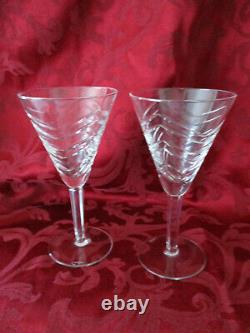 Cartier crystal lot of 2 red wine water glasses signed