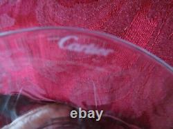 Cartier crystal lot of 2 red wine water glasses signed