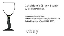 Christian Dior Casablanca Black Cat Panther Stemmed Water Glasses Glass 1995