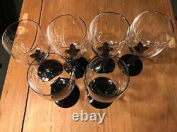 Christian Dior Casablanca Black Cat Panther Stemmed Water Glasses Glass 1995