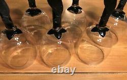 Christian Dior Casablanca Black Cat Panther Stemmed Water Glasses Glass 1995