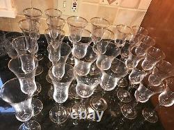 Christian Dior Triomphe Pattern 28 Crystal Vintage Rare Wine Glasses