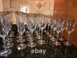 Christian Dior Triomphe Pattern 28 Crystal Vintage Rare Wine Glasses