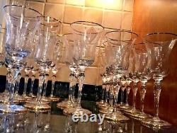 Christian Dior Triomphe Pattern 28 Crystal Vintage Rare Wine Glasses