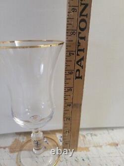 Christian Dior Triomphe crystal wine goblet 8 trimmed gold Set of 4 with box
