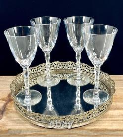 Christofle Crystal France KAWALI Wavy Stem Set Of 4 Glasses Water, Wine EUC