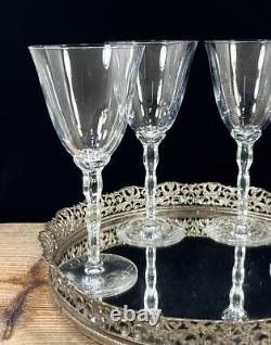 Christofle Crystal France KAWALI Wavy Stem Set Of 4 Glasses Water, Wine EUC
