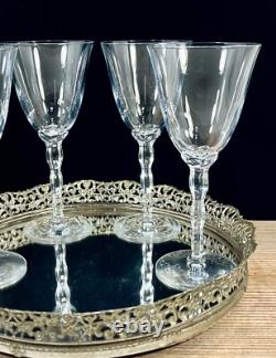 Christofle Crystal France KAWALI Wavy Stem Set Of 4 Glasses Water, Wine EUC