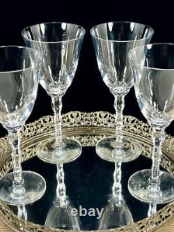 Christofle Crystal France KAWALI Wavy Stem Set Of 4 Glasses Water, Wine EUC