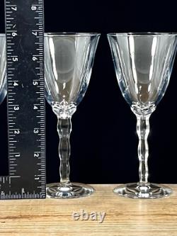 Christofle Crystal France KAWALI Wavy Stem Set Of 4 Glasses Water, Wine EUC