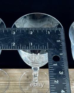 Christofle Crystal France KAWALI Wavy Stem Set Of 4 Glasses Water, Wine EUC