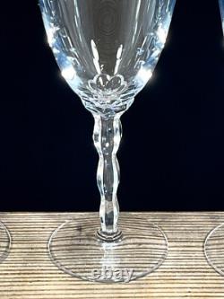 Christofle Crystal France KAWALI Wavy Stem Set Of 4 Glasses Water, Wine EUC