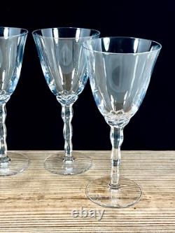 Christofle Crystal France KAWALI Wavy Stem Set Of 4 Glasses Water, Wine EUC