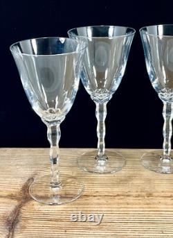 Christofle Crystal France KAWALI Wavy Stem Set Of 4 Glasses Water, Wine EUC