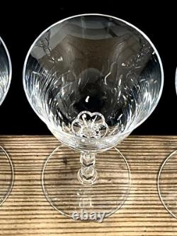 Christofle Crystal France KAWALI Wavy Stem Set Of 4 Glasses Water, Wine EUC