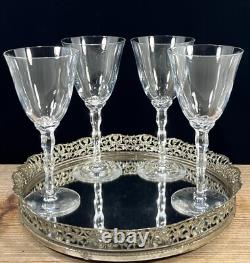 Christofle Crystal France KAWALI Wavy Stem Set Of 4 Glasses Water, Wine EUC