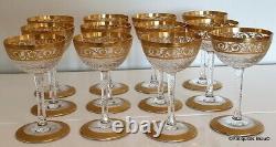Cocktail glass in crystal Saint Louis Thistle gold in perfect condition
