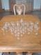 Copper Rimmed Mid Century Modern Crystal Stemware Water Wine Goblets Set Of 30