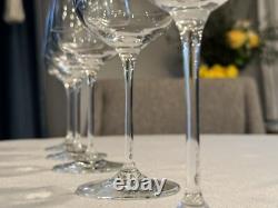Crate And Barrel Kirsi Crystal Wine Glasses Set Of 5 Swirl Design 8 3/4