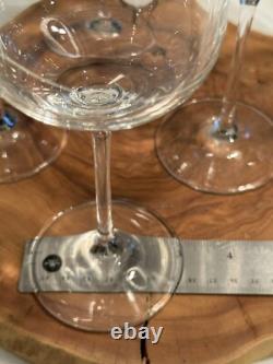 Crate And Barrel Kirsi Crystal Wine Glasses Set Of 5 Swirl Design 8 3/4