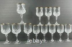 Cristal D'Arques Longchamp Gold (8) Wine Glasses (4) Water Goblets Set Crystal