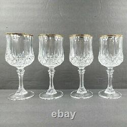 Cristal D'Arques Longchamp Gold (8) Wine Glasses (4) Water Goblets Set Crystal