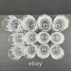 Cristal D'Arques Longchamp Gold (8) Wine Glasses (4) Water Goblets Set Crystal