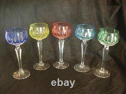 Cristal De Lorraine French Cut Crystal Wine Glasses, Set Of 5