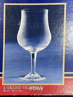 Cristal d'Arques Grand Vignoble Bordeaux Crystal Wine Glasses 28 Oz NIB RARE